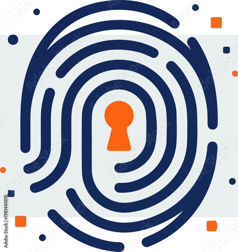 Fingerprint with keyhole design.