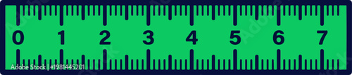 Green plastic ruler measurement tool.