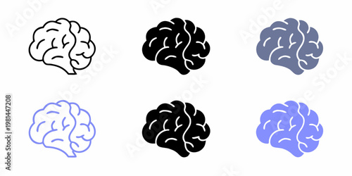 Three depictions of a human brain in varying color schemes