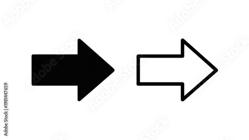 Two contrasting directional arrows pointing to the right Vector