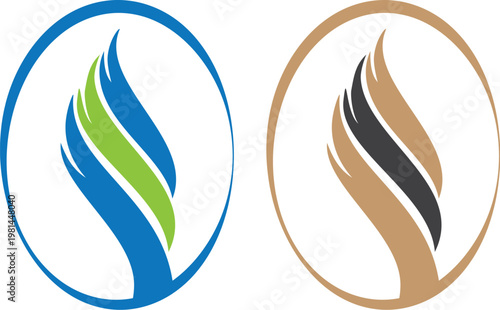 Free Download Abstract Leaf Flame Logo for Beauty Spa and Wellness Branding - GFXLoad
