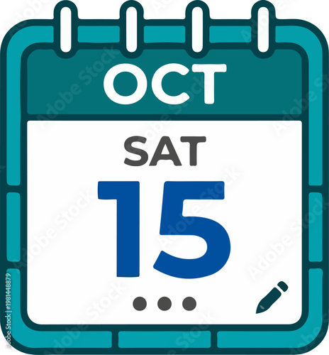 October calendar date icon.