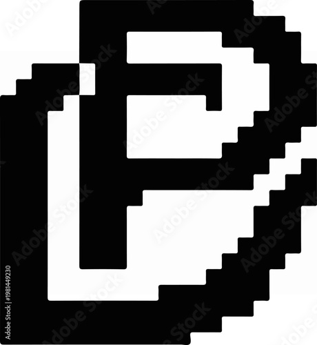 Pixel Art Letter B Design.