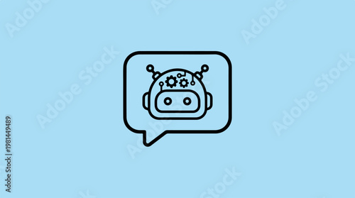Robot Chat Bot Icon Design.
