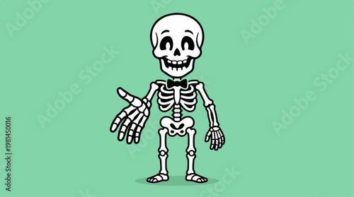 Skeleton Standing With Smiling Face.