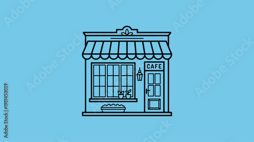Small cafe storefront illustration.