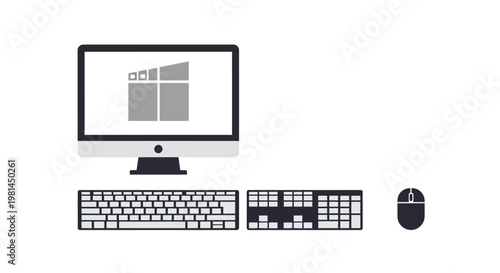 Computer keyboard mouse and monitor.