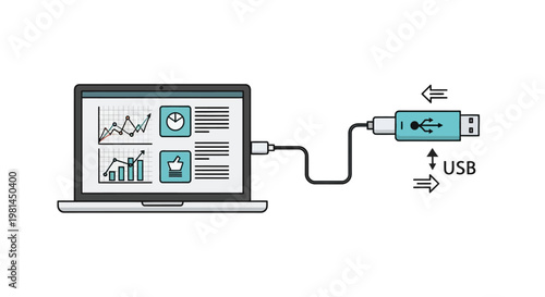 USB flash drive connected to laptop.