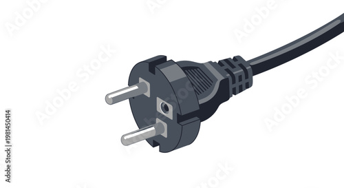 Black electrical plug with cord.