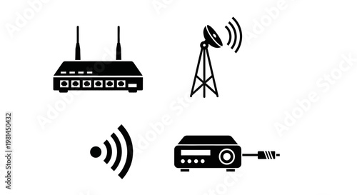 Wireless internet router and transmitter.