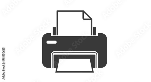 A black and white printer icon.