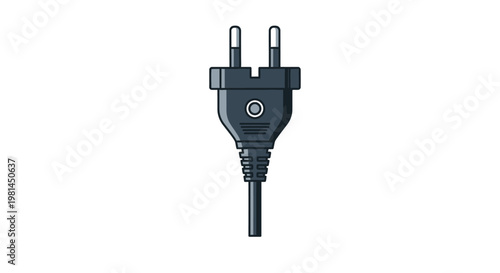 Black electrical plug with cord.
