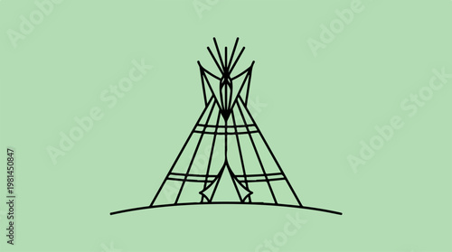 Teepee Tent Structure Icon.