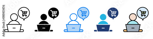 Seller icon set multiple style collection