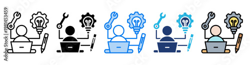 Skills icon set multiple style collection