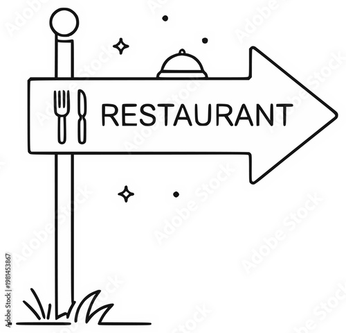 restaurant here symbol design
