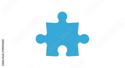 Obraz na plátně Blue puzzle piece shape object.