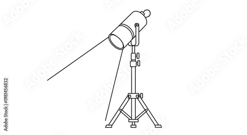Telescope on a tripod stand.
