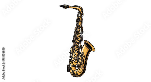 Saxophone Musical Instrument Brass Body.