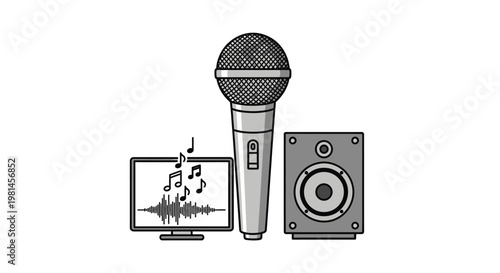 Microphone and Sound Equipment Setup.