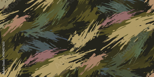 Abstract expressionist painting with bold brushstrokes and varied colors