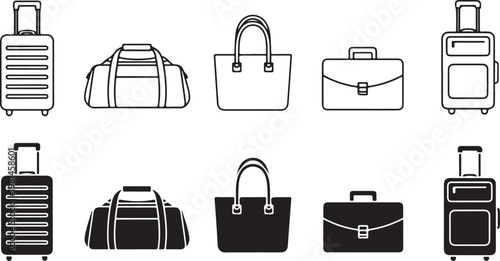 Set of hygiene and cosmetic products icons including lotion, spray, cream, serum, and folded towels on grey background.