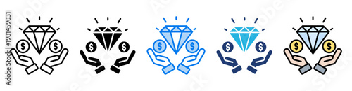 Benefit icon set multiple style collection