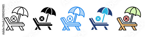 No holidays icon set multiple style collection