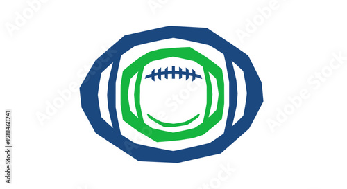 Abstract Football Field Eye Symbol.