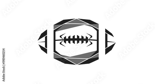 Abstract Geometric American Football Design.