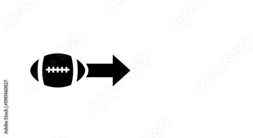 American Football and Arrow Symbolizing Forward Movement.
