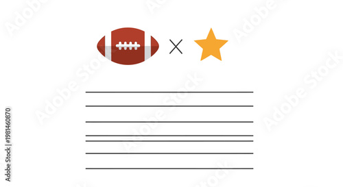 American Football and Star Symbol Combination.