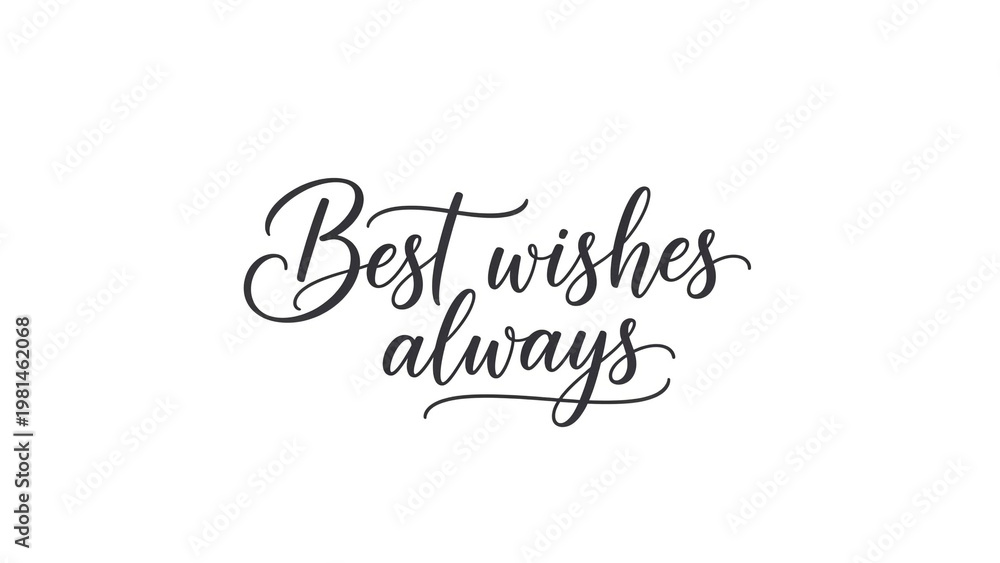 Fototapeta premium A beautiful handwritten phrase on a white background with best wishes always