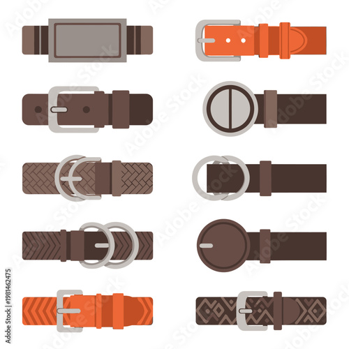 Collection of Diverse Belt Buckles and Straps, Fashion Accessories
