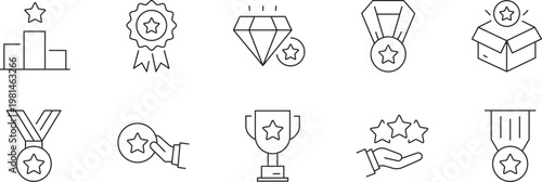 Exclusive benefit icon bonus icon set reward