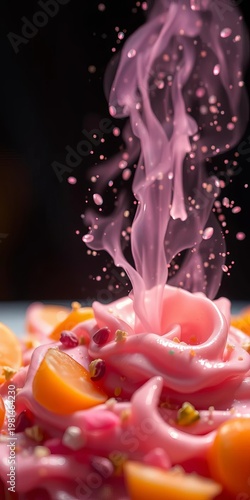 Gleeful feast, smeared joy, macro wonder, pastel bliss,  unadulterated,  macro