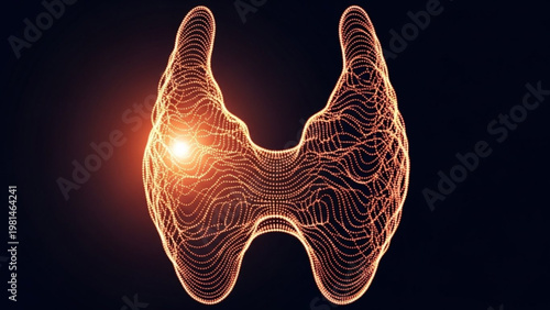 World Thyroid Day thyroid gland, illuminated by a radiant glow, conceptually representing internal biological processes, medical diagnostics, and endocrine health insights