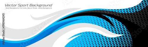 Curved wavy geometric stripes background. Sporty Racing car design for vehicle vinyl wrap and car branding EPS 10