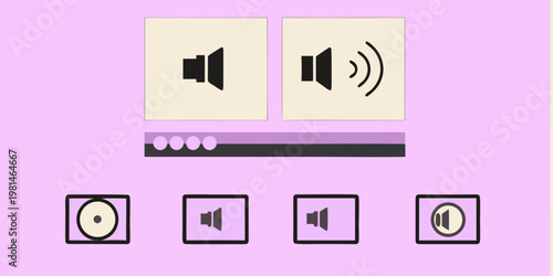Minimalist illustration of a vintage cassette player with control buttons