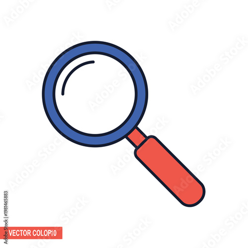 Magnifying Glass Icon Vector Illustration - Search, Discovery, Research Tool