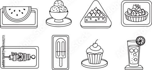 A collection of fun cartoon illustrations of various containers and vessels Vector