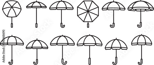 Vintage illustration of twelve different chair styles with detailed designs Vector