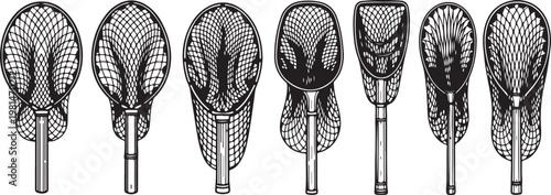 Wine glasses with intricate etched patterns against a white background Vector