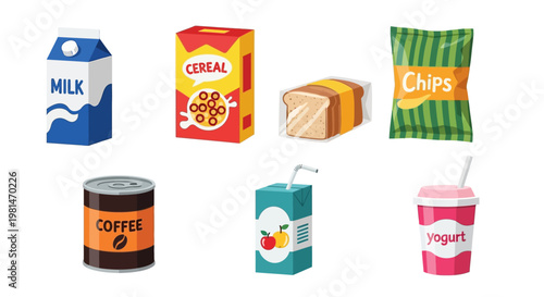 Assorted Food and Drink Items Collection