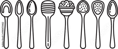 A set of eight different types of screwdrivers with various head designs Vector