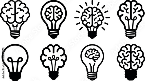 Brain shaped light bulbs with various filament styles