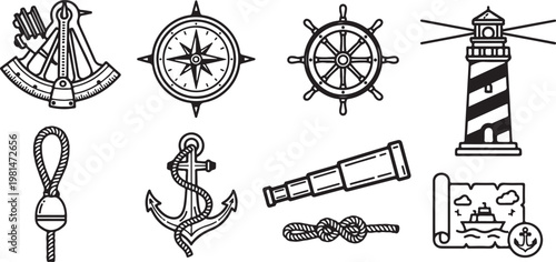 Various historical tools and devices from different eras Vector