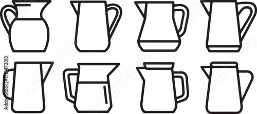 Various types of handbags and purses in a line drawing style Vector