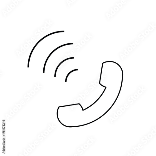 Icon of a telephone handset with signal waves indicating an incoming call