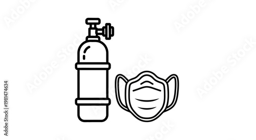 Oxygen tank and face mask.